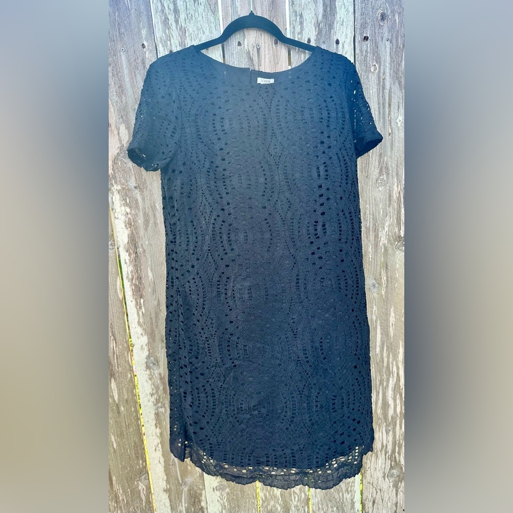 NWT • J.CREW • LACE SHIFT DRESS • WEDDING • BLACK • SIZE 10
